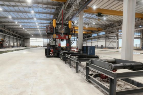 H Beam Welding Line Integrated Assembly Welding And Straightening Machine